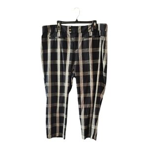 Anthropologie Black and White Plaid Cropped Pants Size 18
